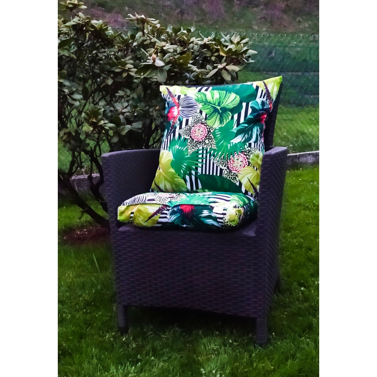 Poduszka OGRODOWA + siedzisko ogrodowe na fotelu egzotic